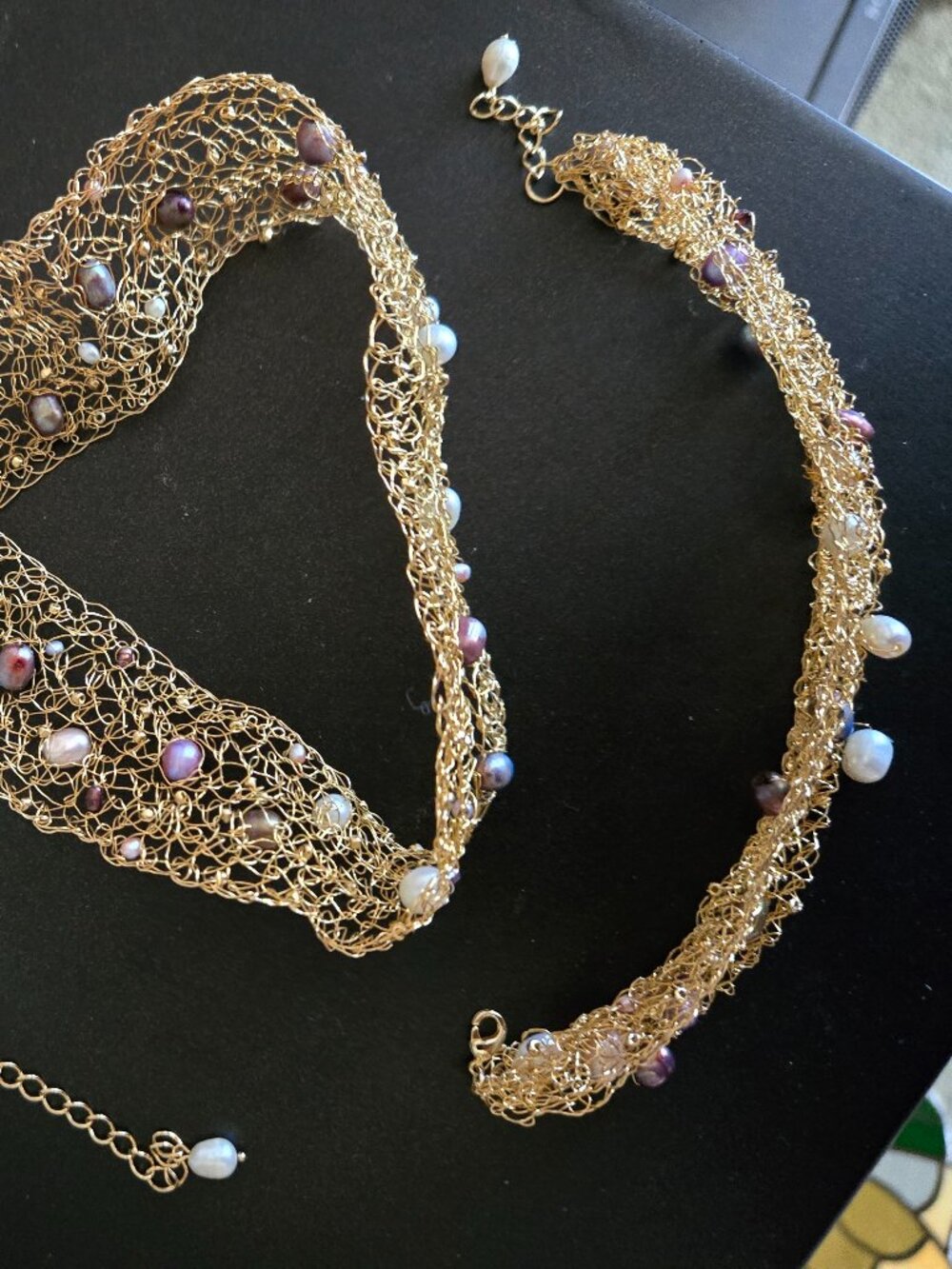 Edgar Berebi Gold-Plated Mesh Pearl Choker & Bracelet Set